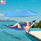 Blue Camping Hammock w/h Rain Fly Tarp Mosquito Net Tent Hammock for Backpacking and Travel