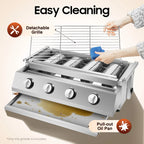 4 Burners , BBQ Propane Gas Grill.
Removable Smokeless Barbecue Grill
Portable for Outdoor Patio Garden
