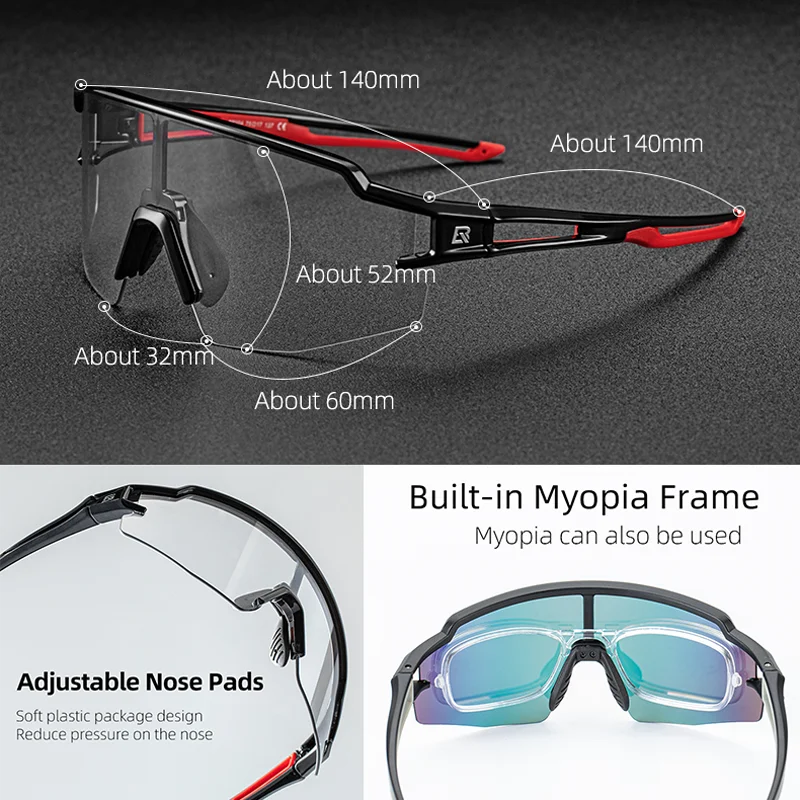 ROCKBROS Cycling Glasses Photo chromic Eye  Windproof Sport glasses