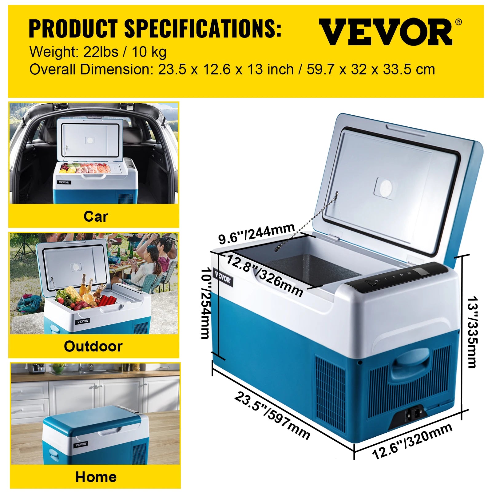 Succebuy 12V Portable Refrigerator, 
App Control(-4℉~68℉) Car  Electric Compressor Cooler