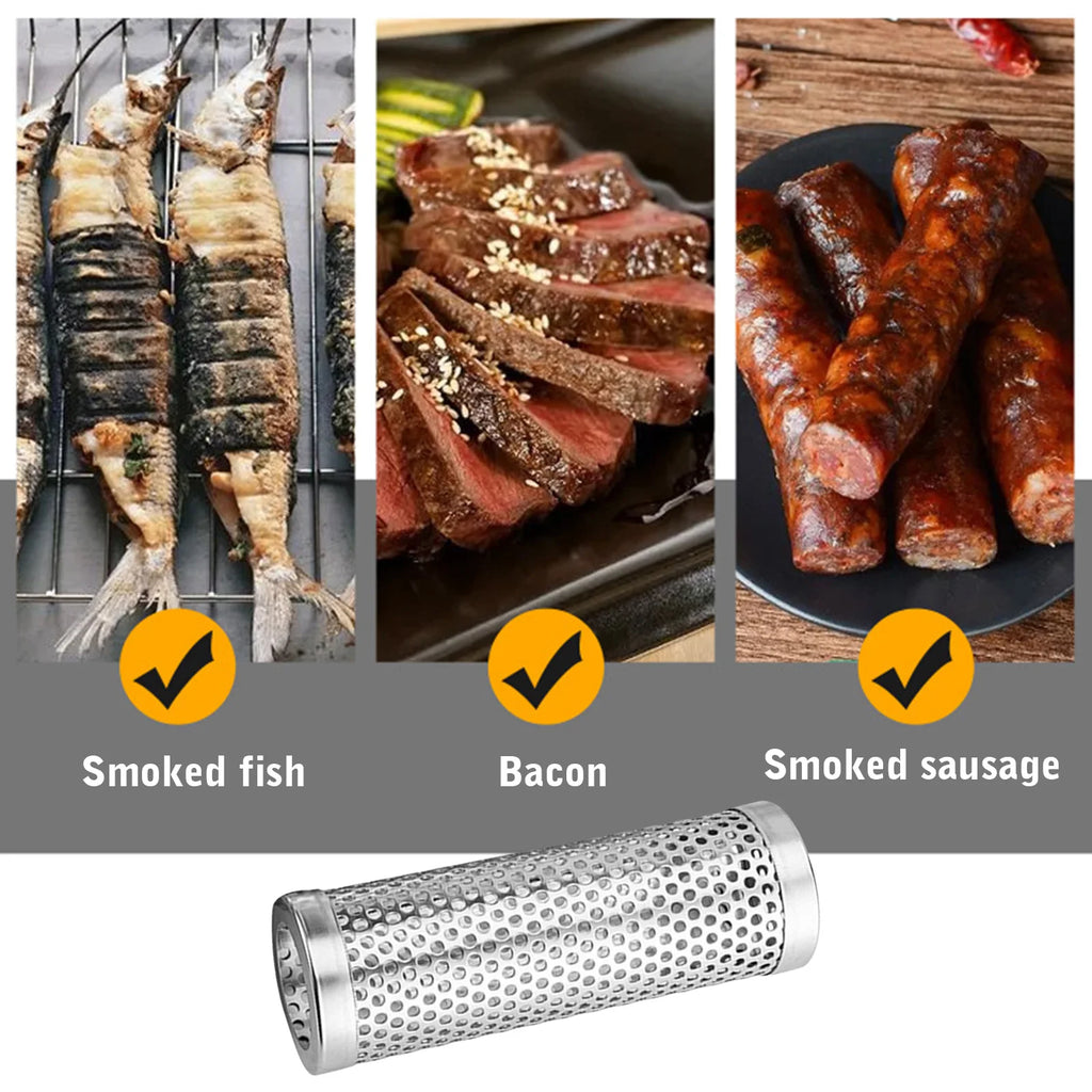 6/12in BBQ Grill Smoke Pipe High Temperature Resistant Round 
BBQ Wood Pellet Smoker 
Tube  Easy To Clean Barbecue Gadgets
