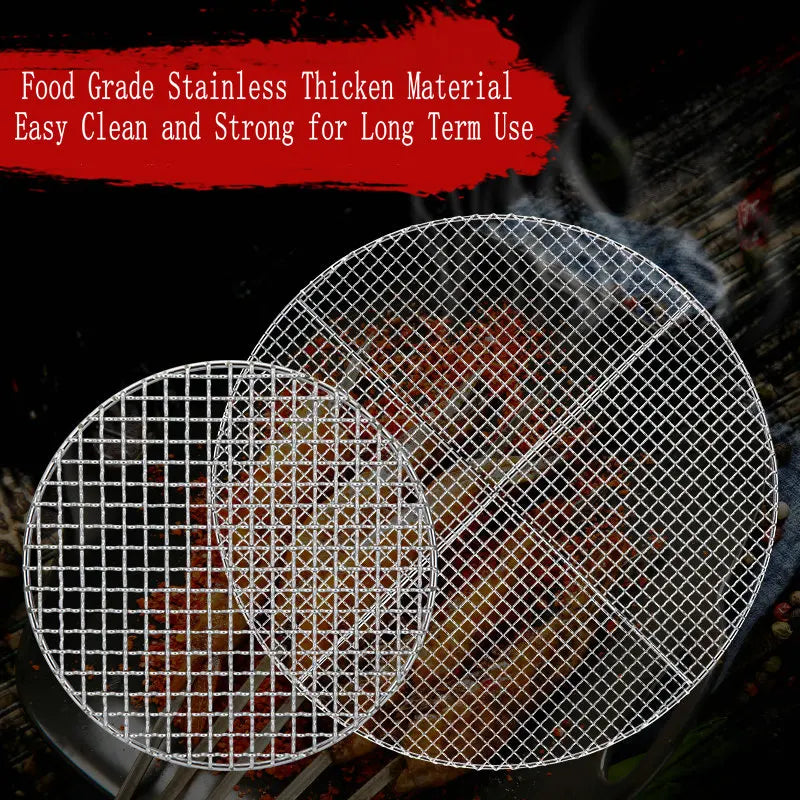 Stainless Steel 304 Food Grade 8-75CM 
Round BBQ Barbecue Grill Wire Grid Mesh Net