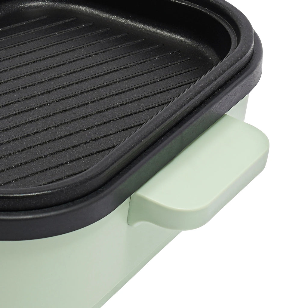 Electric Hot Pot With Grill Area Multi-purpose Hot Pot 2-In-1 Dual Temperature Control