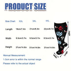 4 Pairs --Plus Size,    Compression Socks For Men And Women - 
Support Knee-High Socks, Ideal for Running, Cycling, Travel, and Soccer
