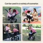 Multi-functional baby stroller, Foldable , Outdoor handcart, Adjustable backrest, Bidirectional push high view