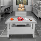 36*24*35 cm Commercial Work Table Work with Backsplash Prep for Kitchen Restaurant ,Garage ,Laundry