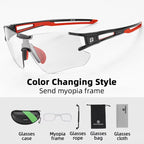 ROCKBROS Cycling Photochromic Glasses UV400 Outdoors Sports Sunglasses Bicycle Mens Frameless Glasses Goggles Technical Eyewear