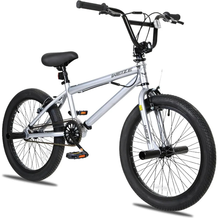 20 inch Freestyle BMX Bike for and Adults Men Women Hi-Ten Steel Frame 360 Degree Rotor Freestyle   Single Speed Teen Bike