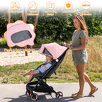 Lightweight Baby Stroller, Compact 
Umbrella Stroller with Adjustable Canopy/Footrest/Backrest,
One-Hand Folding Newborn Stroller
