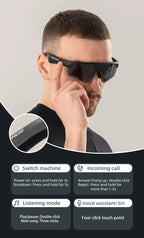 ROCKBROS Cycling Glasses Wireless Bluetooth 5.2 Polarized Sunglasses Headset Telephone Driving MP3 Riding Eyewear UV400 Goggles