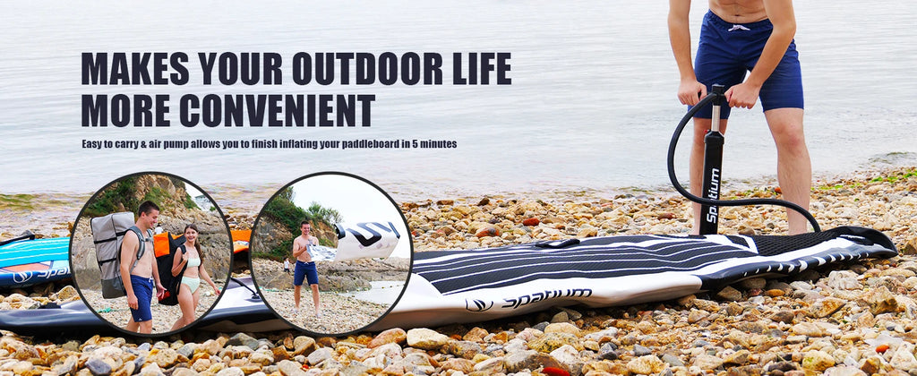 Spatium Inflatable Paddle Board Touring Portable Water Sports 
Air Inflatable Anti-Skid Surfing Board Equipped With Backpack