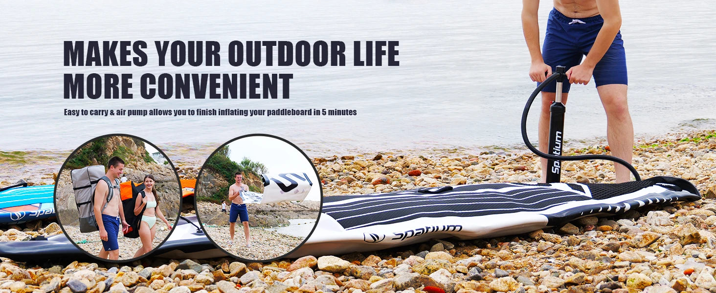 Spatium Inflatable Paddle Board Touring Portable Water Sports 
Air Inflatable Anti-Skid Surfing Board Equipped With Backpack