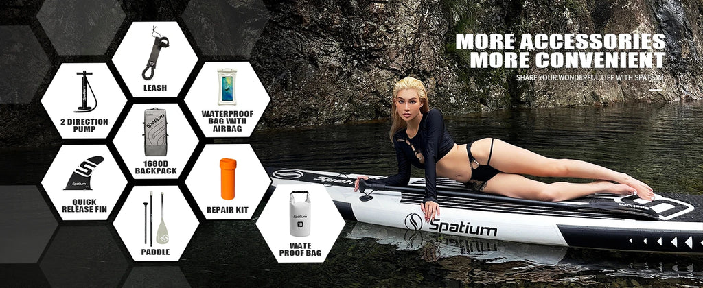 Spatium Inflatable Paddle Board Touring Portable Water Sports 
Air Inflatable Anti-Skid Surfing Board Equipped With Backpack