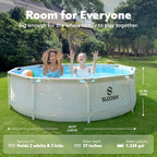 JOYFY Round Above Ground Pool 12ft/10ft/15ft Outdoor Round Frame 
 Set for Kids Adults with Filter Pump