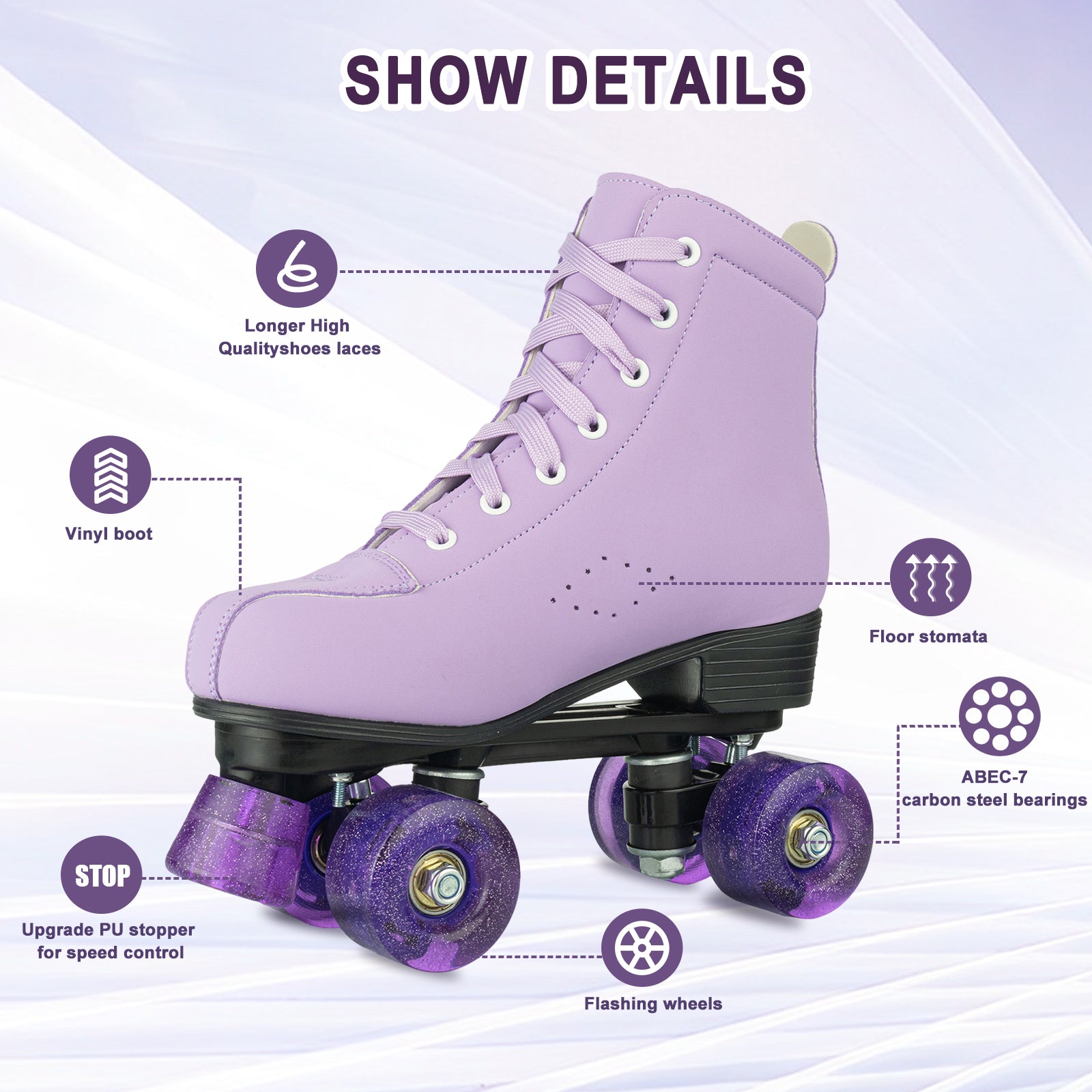 Size 35-45 Double Row Roller Skates 4 Wheels Flashing Skate Shoes For Women Girls Adult Outdoor Skating Training Quad Sneakers