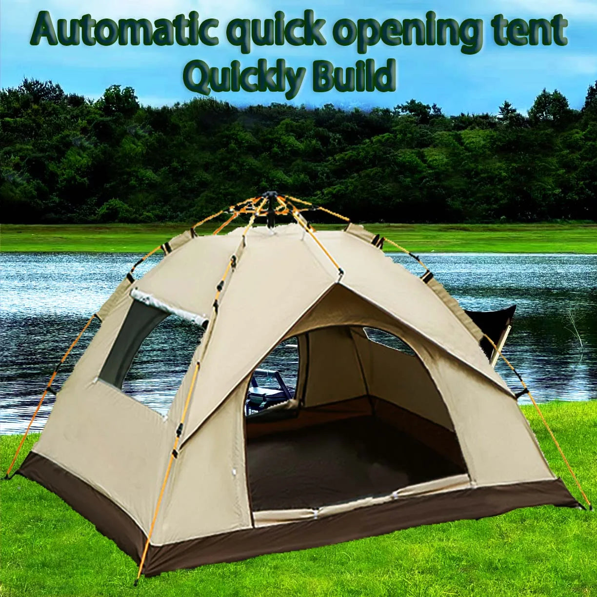 Outdoor shelter Sunshade 
Travel Camping Tent,
4 person waterproof mountaineering