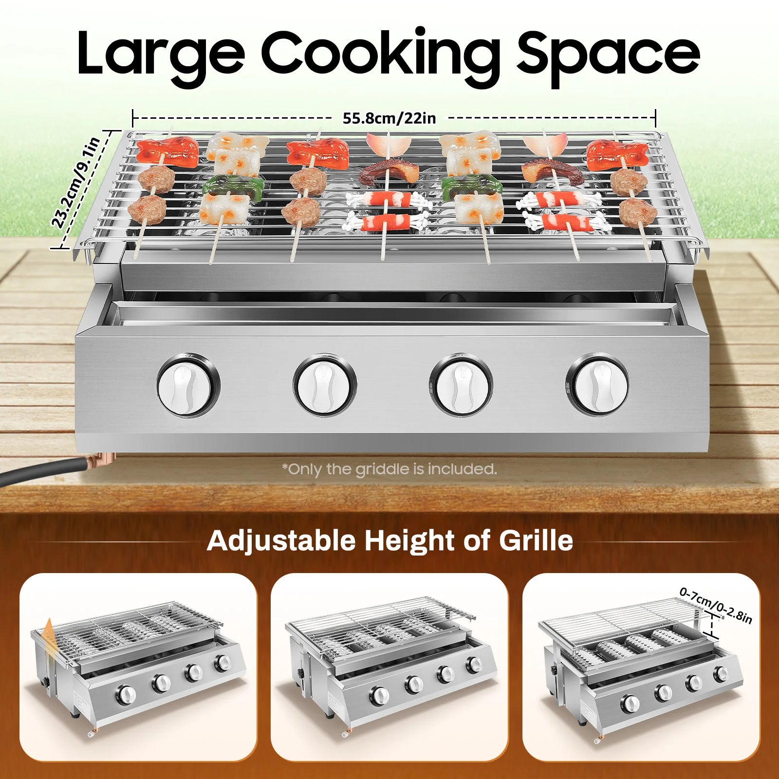 4 Burners , BBQ Propane Gas Grill.
Removable Smokeless Barbecue Grill
Portable for Outdoor Patio Garden