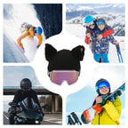 Ski Helmet Cover 
Funny Single Board Double Board Warm Ski Helmet Cover Personality Cover  Cat Ear Skiing Warmer