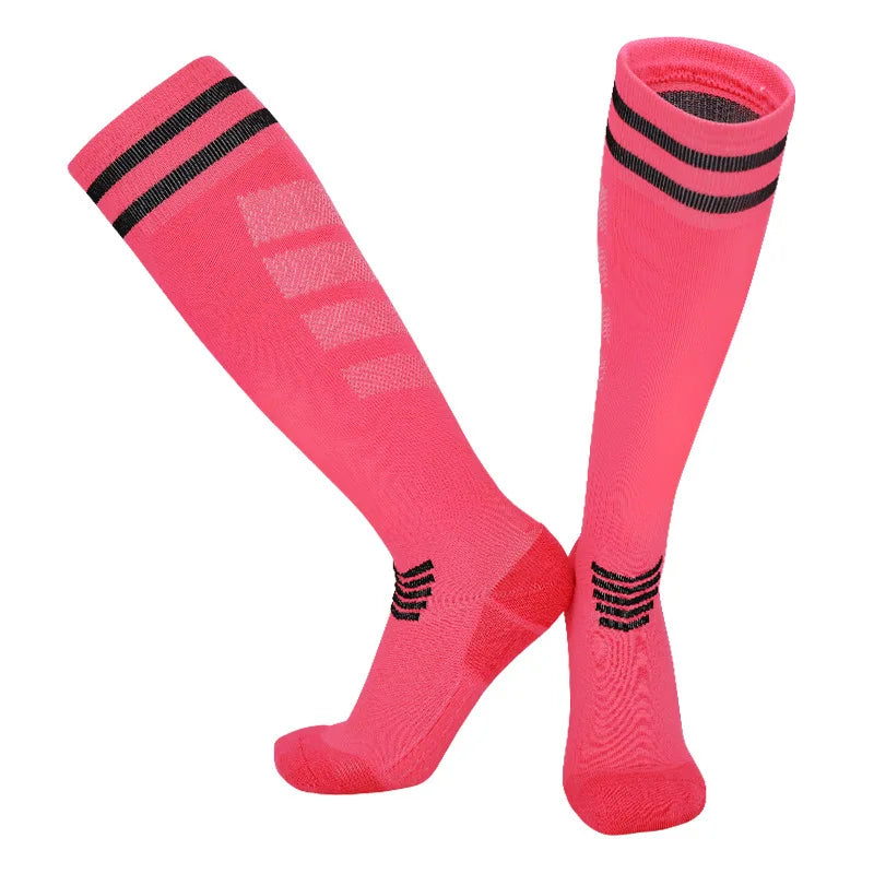 Socks Nylon-- Soccer Adult/  Kids  Towel  Bottom Breathable
 Knee High Training Long Stocking Sports Practical Mesh
