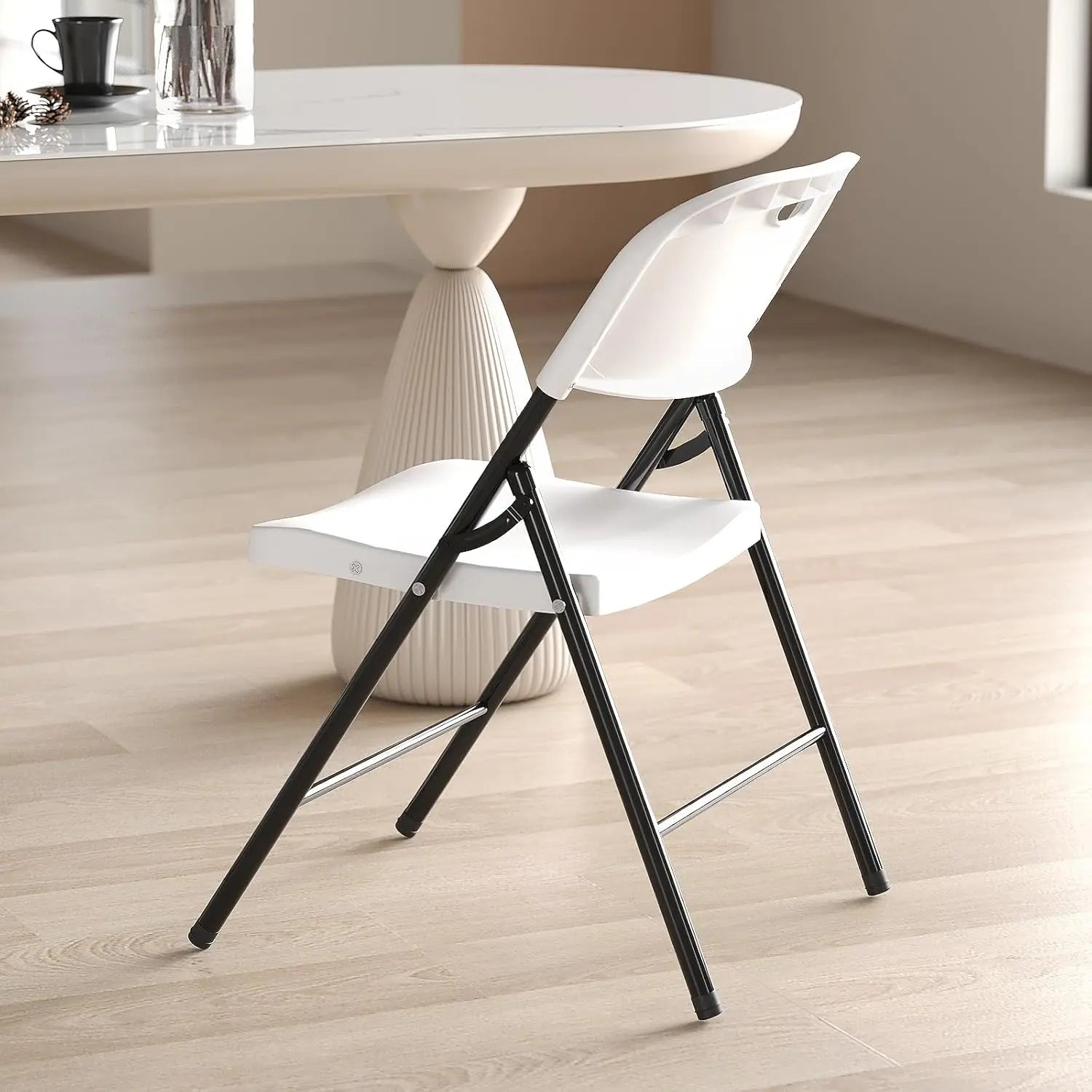 350 Weight Limit,  Heavy Duty, " Plastic " Folding Chair 
with Reinfoced Steel Frame for Indoor and Outdoor,