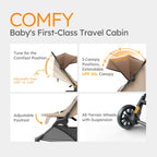 MAMAZING Ultra Air X Lightweight Travel Stroller
 9.9lbs Carbon Fiber with UPF50+
 Waterproof Fabric (BROWN)