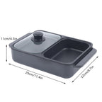 Hot Pot Electric Grill .   2 In 1 Indoor,  Non-Stick Electric Pot & Griddle.
For Bbq,Steaks,Independent Dual Temperature Control 1200W