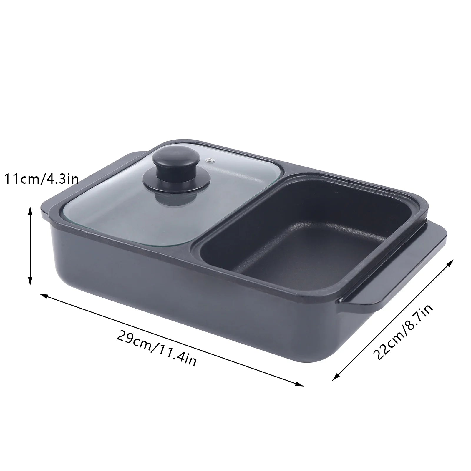 Hot Pot Electric Grill .   2 In 1 Indoor,  Non-Stick Electric Pot & Griddle.
For Bbq,Steaks,Independent Dual Temperature Control 1200W