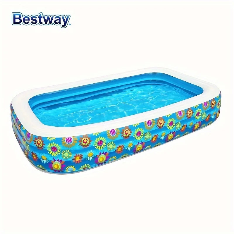 Bestway 54121/54120 Family Inflatable Pool,
 Rectangular Adult Family