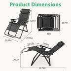 Zero Gravity Set of 2 Portable Recliners
Camping ,Patio , Outdoor Garden Lounge Chair with Cup Holder ,Trays & Adjustable Pillow