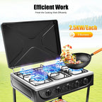 5-Burner Gas Stove 
Outdoor Camping Cooking BBQ Grill With 2-Tier Storage Rack