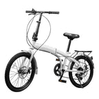 20 Inch Folding Bike 7 Speed Gears High Carbon Steel Frame Adjustable Seat Portable Bicycle for Adults
