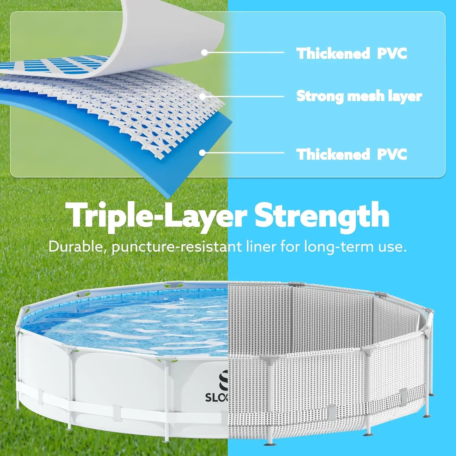JOYFY Round Above Ground Pool 12ft/10ft/15ft Outdoor Round Frame 
 Set for Kids Adults with Filter Pump