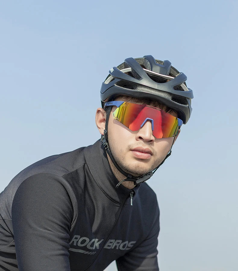 ROCKBROS Bicycle Glasses Polarized Photochromic Ultra-light Sunglasses Portable Comfortable Road Bike Eyewear Cycling Equipment
