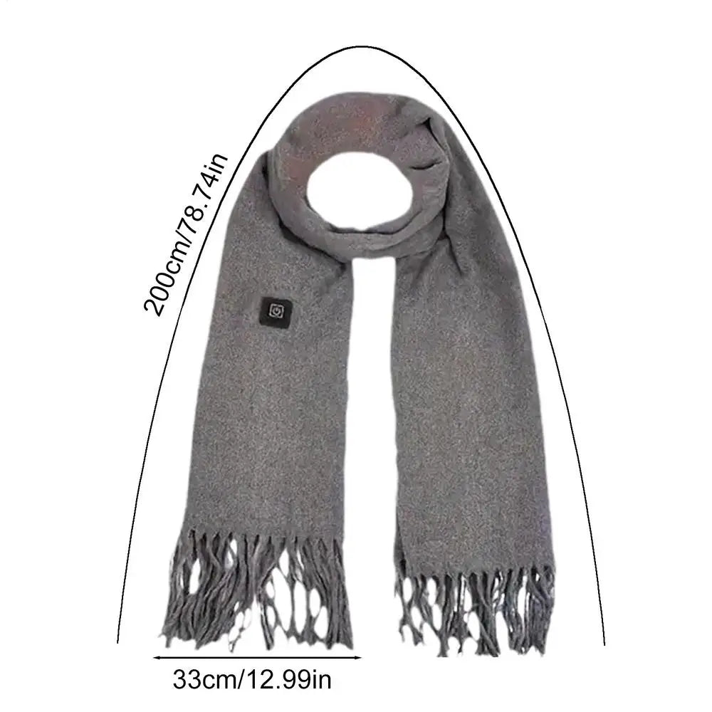 USB Charging Electric Heated Scarf Adjustable Temperature Electric Winter Warmer Unisex Creative Neck Warmer