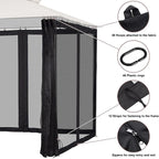Mosquito Net for Gazebo Outdoor Canopy 
Insect Netting with Zipper on  Curtain for Garden Patio mesh