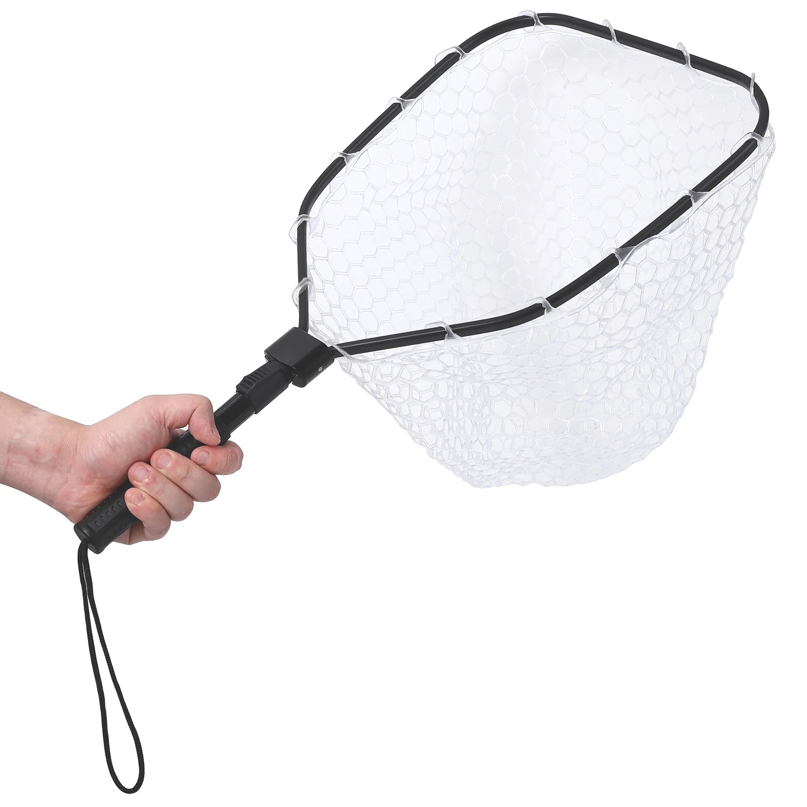 Foldable Fish Net for Trout Fly Fishing Landing Net with Handle 
Soft Rubber Mesh for Stream Shore Fishing