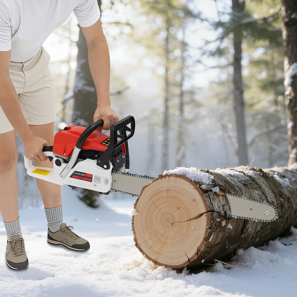 2 Stroke Gas-powered Chainsaw 52CC Gasoline Chain Saw Set Single Cylinder Air-cooled for Cutting Wood
