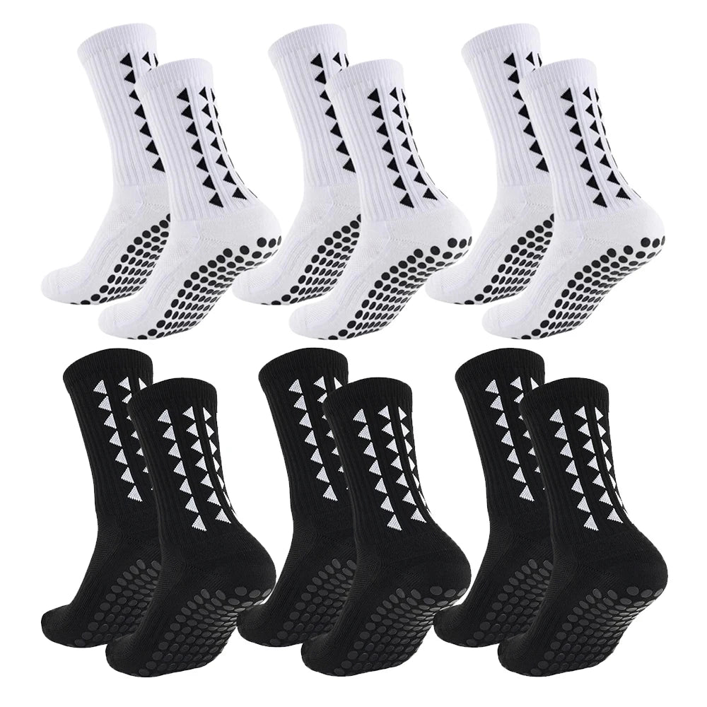 6 Pairs men / women football grip socks 
towel bottom , sport rugby, soccer