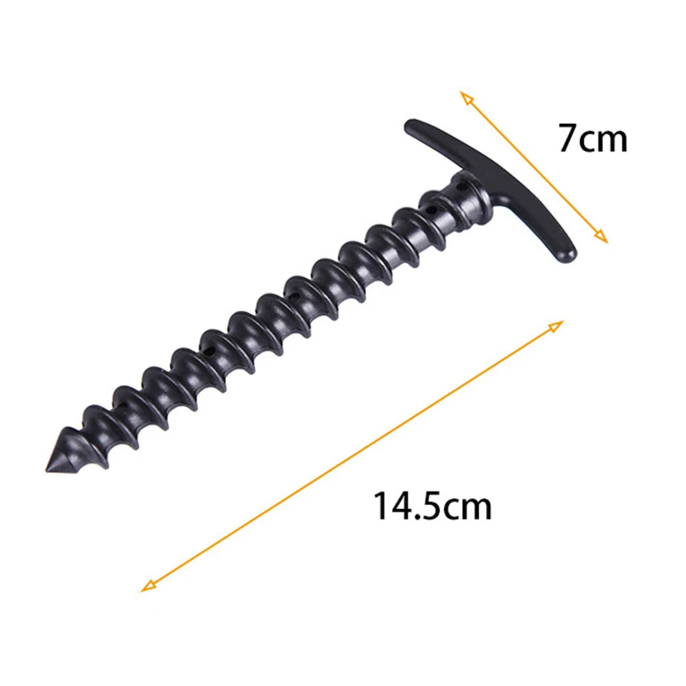 10pcs/set Windproof Fixed Ground Nails Camping Peg Screw Stakes Hiking Tent Pins for Mountaineering Fishing 14.5x7cm