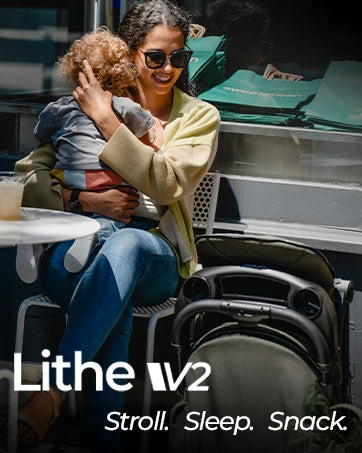 Lithe Double Stroller, Lightweight Side by Side Stroller,
 for Newborn and Toddler, Easy Fold, Spacious Seats with Recline, UPF50+