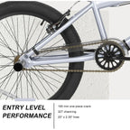 20 inch Freestyle BMX Bike for and Adults Men Women Hi-Ten Steel Frame 360 Degree Rotor Freestyle   Single Speed Teen Bike