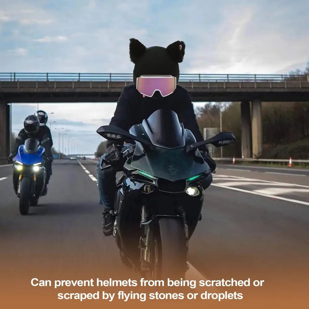 Ski Helmet Cover 
Funny Single Board Double Board Warm Ski Helmet Cover Personality Cover  Cat Ear Skiing Warmer