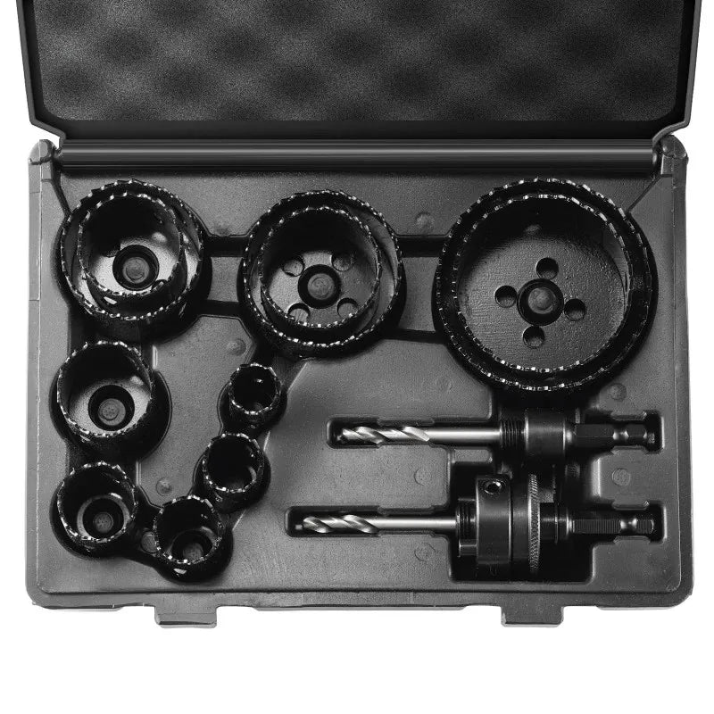 VEVOR Hole Saw Kit, 11 PCS Saw Blades, 2 Drill Bits, 1 Hex Wrench, 
General Purpose Size from 3/4" to 3",
 Bi Metal M42 Hole Saw S