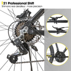 Hiland Aluminum Mountain Bike 21 Speeds,
Hydraulic Disc-Brakes, Lock-Out Suspension Fork, 
27.5 inch Wheel, Bike for Men Mens