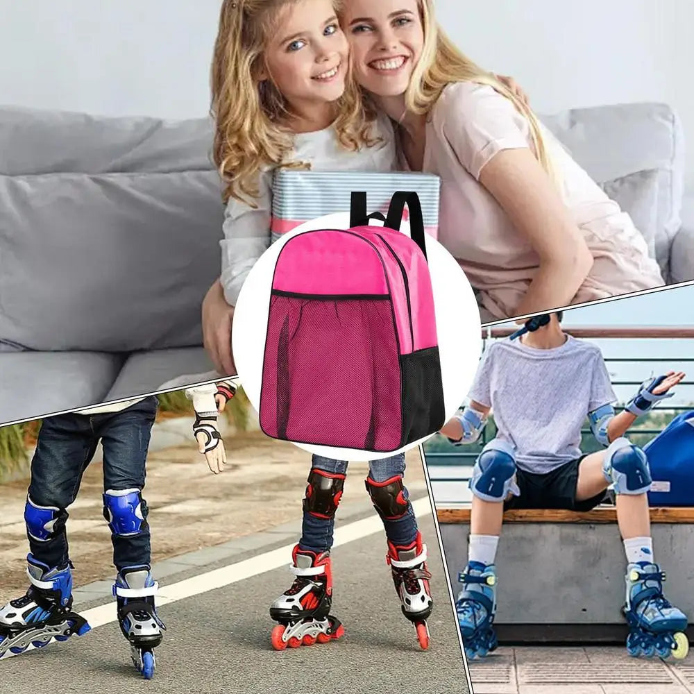 Roller Skates Backpack Compartmented
Comfortable, Portable ,  Waterproof - Skate Case 
 Multi-functional Sports Backpack For Knee pads
