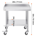 SucceBuy Stainless Steel Work Table Commercial Food Prep  
with 4 Wheels 
Heavy Duty for Restaurant Home