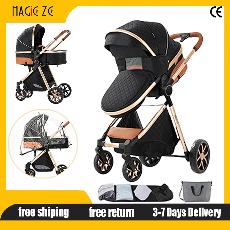 Portable Baby Stroller 2-in-1
Pram Foldable Pushchair Lightweight Travel System
 Buggy Newborn New Model Carriage