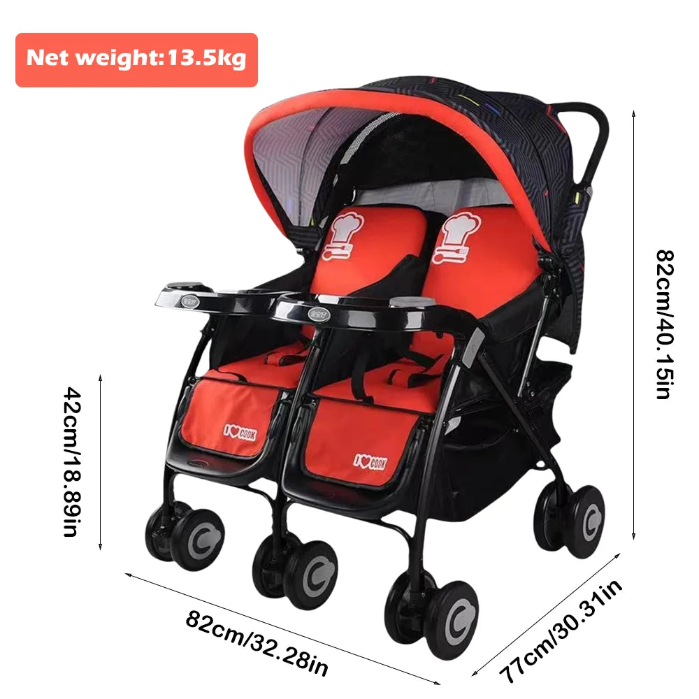 Twins baby stroller,Lightweight ,travel friendly ,
ultra comfort and folding，gift for mom