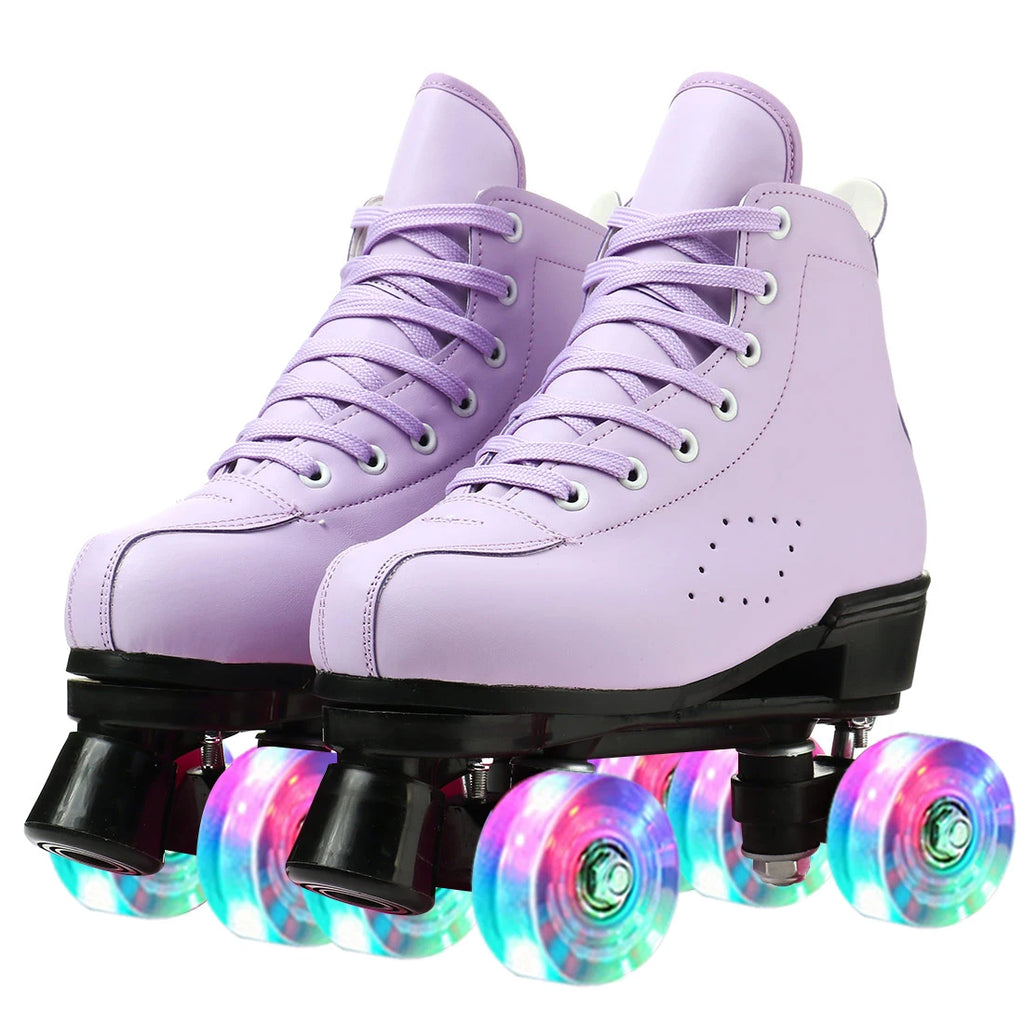 2025 Double-Row Roller Skate Shoes  
4 Wheels Skates For Women Men Outdoor Sport Skating Training Quad Sneakers Size 34 35 36-45