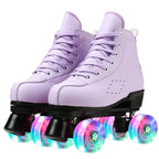 2025 Double-Row Roller Skate Shoes  
4 Wheels Skates For Women Men Outdoor Sport Skating Training Quad Sneakers Size 34 35 36-45